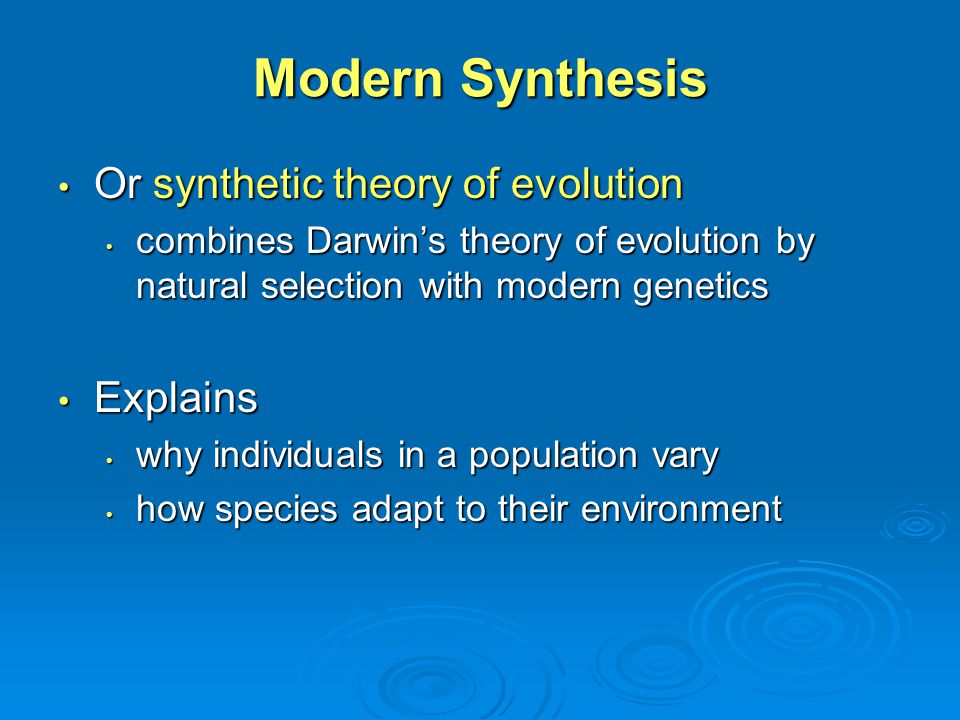 Modern evolutionary synthesis